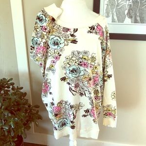 NWT Free People floral oversized sweatshirt